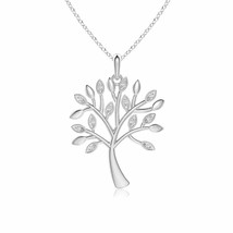 ANGARA 1mm Natural Tree of Life Diamond Pendant Necklace in Silver for Women - £257.00 GBP+