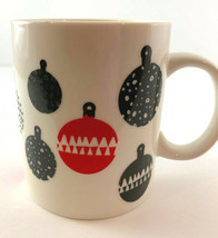 Starbucks Christmas Coffee Mug 12oz White Tea Cup Ceramic Short Black Red 2016 - £7.44 GBP