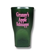 6 Vintage Green Plastic Shot Glasses  Granny&#39;s Apple Schnapps Liquor Adv... - $18.99