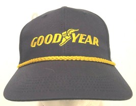 Goodyear Tires Adult Unisex Vintage Navy Blue Yellow Rope Cap Hat One Si... - £36.02 GBP