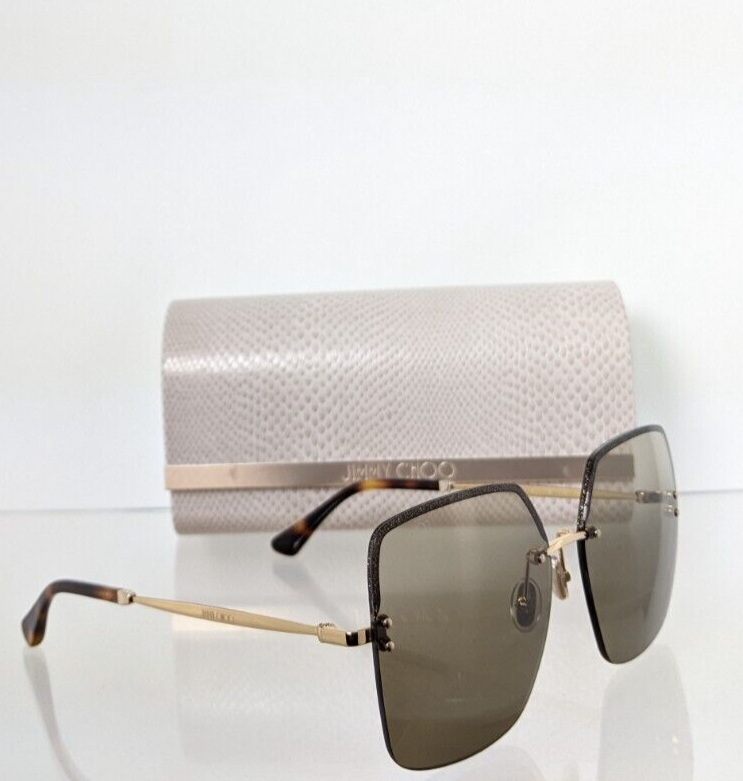 Brand New Authentic Jimmy Choo Sunglasses TAVI/S 01QHA Gold 60mm Frame TAVI Item image 6