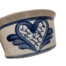 Beaumont Brothers Pottery Bowl Heart Motif Blue Signed BBP Dated 1994 Salt Glaze - £15.64 GBP