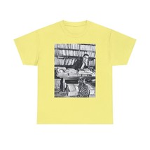 Yukio Mishima &amp; Cat Graphic Print Short Sleeve Unisex Heavy Cotton Art Tee Shirt - £11.30 GBP+
