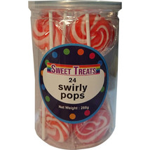 Sweet Treats Small Swirly Pops 4cm (24x12g) - Red - $25.62