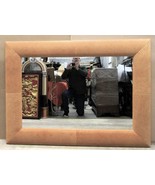 Large Faux Ostrich Leather Framed Wall Mirror 59&quot; x 43&quot; - $1,084.10 CAD