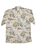Pierre Cardin Hawaiian Shirt Mens M Floral Tropical Fish Beach Button Up... - $17.29