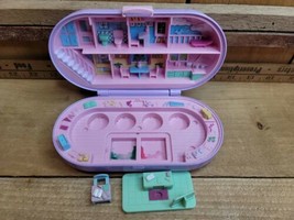 Vintage 1992 Polly Pocket Bluebird Stampin&#39; School Compact Purple Ink Cover Desk - £38.93 GBP