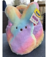 Peeps Plush 3-D Bunny Rabbit Easter Basket 2024 Rainbow Soft NWT 12” Pin... - £25.49 GBP