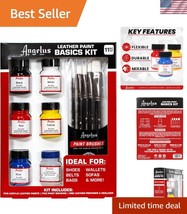 Versatile DIY Leather Paint Kit - 5 Acrylic Colors with Preparer &amp; Brushes - $924.75 MXN