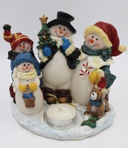 Snowman Family Christmas Holiday Tea Candle Holder Decorations Decor - £7.89 GBP