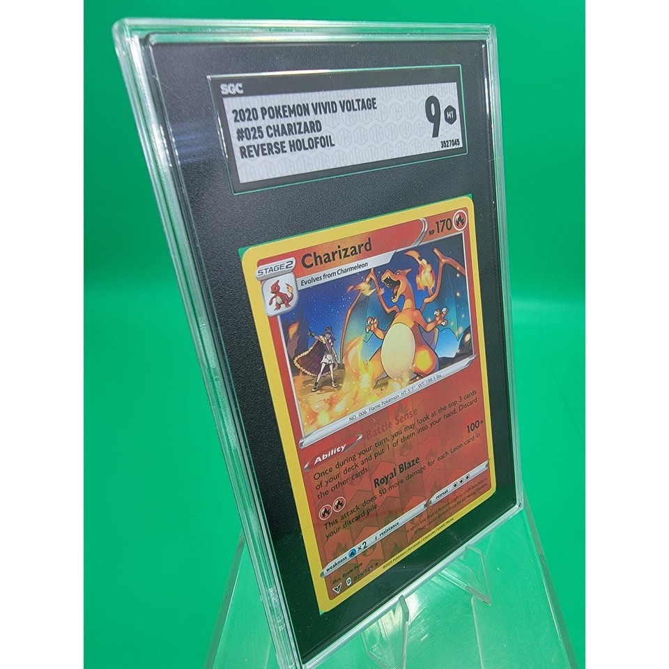 2020 Pokémon Sword & Shield Vivid Voltage 025 Charizard-Reverse Foil SGC 9 MT Item image 3