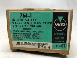 WHITE-RODGERS 764-1 IN-LINE SAFETY VALVE AND GAS COCK 3/8 NEW - $56.10