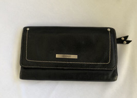 Kenneth Cole Reaction Black Leather  Snap Wallet Tri-Fold Clutch  - £13.90 GBP