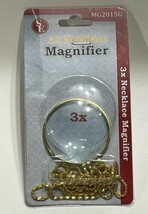 3x Necklage Magnifier Glass Len with 36&quot; Gold Plated Chain Jewelry Watch... - £3.59 GBP