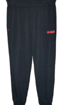 Hugo Hugo Boss Men&#39;s Labelled Thin Black Red Logo Cotton Sweatpants Size XL - £72.86 GBP