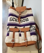 Ecuador Backpack Purse Zipper Straps on Back - £11.80 GBP