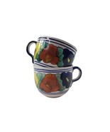 MEXICAN Pottery Set of Two Matching COFFEE TEA CUPS MUGS - $35.06