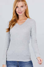 Long Slv V-neck Thermal Top - £8.79 GBP