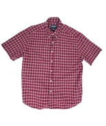 Eddie Bauer Short-Sleeve Button-Down Shirt Red Plaid Sz. L - $278.12 MXN