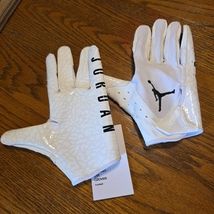 NEW Nike Jordan Jet 7.0 Football Gloves White Cement Black Size Large  - $56.05