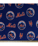 Fleece New York Mets MLB Baseball Team Sports Blue Fleece Fabric Print s... - £29.88 GBP