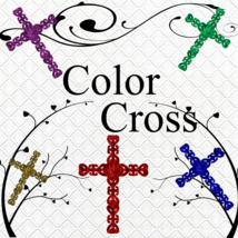 Color Cross-Digital Clipart-Art Clip-Gift Cards-Banner-Gift Tag-Jewelry-T shirt- - £0.98 GBP