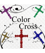 Color Cross-Digital Clipart-Art Clip-Gift Cards-Banner-Gift Tag-Jewelry-... - $37.17 MXN