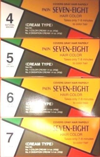 PAON, SEVEN EIGHT, HAIR, COLOR, #4, 5, 6, 7 (CREAM TYPE) (NEW) - $4.90