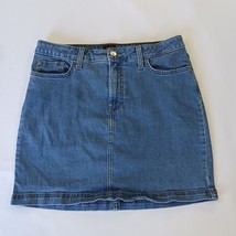 Lee Regular Fit Women’s Blue Mid-Rise Denim Skort Measured Waist 32" image 13