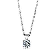 1.43Ct Round Solitaire Simulated Diamond Pendant Necklace 925 Sterling Silver - £61.29 GBP
