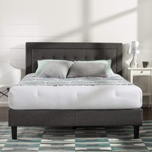 King, Dark Grey Zinus Dachelle Upholstered Platform Bed, And Easy Assembly. - $357.95