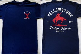 Yellowstone TV Show Bucking Horse Dutton Ranch Montana Licensed Navy T-S... - £17.04 GBP+