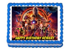 Avengers Infinity War party edible cake image cake topper frosting sheet - £8.05 GBP