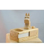 Carved Wood Scotty Scottie Dog Cigarette &amp; Match Holder &amp; Strike Mechanical - $1,511.50 MXN