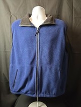 VTG Dad Basic Sleeveless Vest Fleece Zip Blue And Black Timberline USA SIZE XL - £14.39 GBP