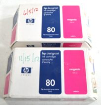 Lot of 2 HP 80 Magenta 350mL Ink Cartridge C4847A DesignJet 1055cm 1000 ... - £29.35 GBP