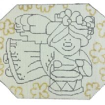 Dena Cross Stitch Canvas Christmas Angel with Drum Musical Instruments - $11.95