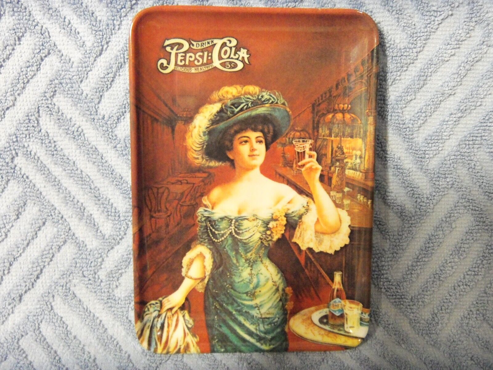 VINTAGE PEPSI COLA PLASTIC TRAY  MADE IN ITALY  5.75" X 4" - $9.85
