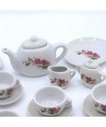 17 Pc Miniature Doll Tea Party Set Porcelain Cottage Core Floral Design ... - $217.31 MXN