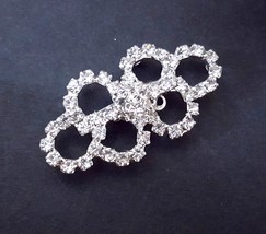 1 pr Bridal Flower Clear White Rhinestone Clasps Buckle Closure Button H... - $6.99