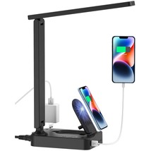 Led Desk Lamp With Wireless Charger, Desk Table Light With Usb Charging Port And - £39.95 GBP