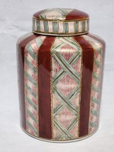 Vintage Large 11&quot; Chinoiserie Lidded Temple Apothecary Ginger Jar Canister Urn - £29.59 GBP