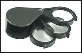 Folding 15x Magnifier, 3 lenes 5x each, Handheld Loupe - £5.96 GBP