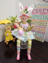 Easter Spring Bunny Fairy Elf Shelf Sitter 18” Posable Mantel Tabletop Decor - £39.41 GBP