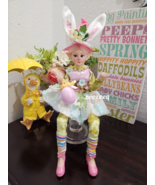 Easter Spring Bunny Fairy Elf Shelf Sitter 18” Posable Mantel Tabletop D... - £39.55 GBP