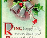 Tennyson Poem Ring The Happy Bells Christmas Foil UNP Unused DB Postcard... - £12.39 GBP