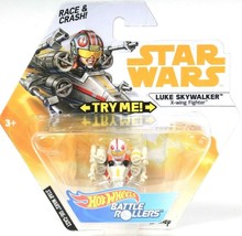 1 Ct Star Wars Hot Wheels Luke Skywalker X Wing Fighter Die Cast Battle Rollers - £8.58 GBP