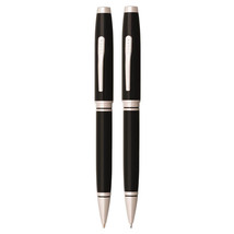 Cross Coventry Black Lacquer w/ Chrome Ballpoint Pen &amp; Pencil Set - $58.36