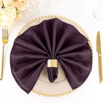 10 Eggplant Purple Polyester 20X20&quot;&quot; Wedding Napkins Table Linens Decora... - £12.98 GBP