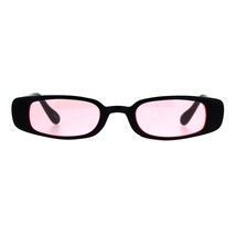 Super Slim Sunglasses Womens Thin Rectangular Black Frame Color Lens UV 400 - £9.35 GBP+